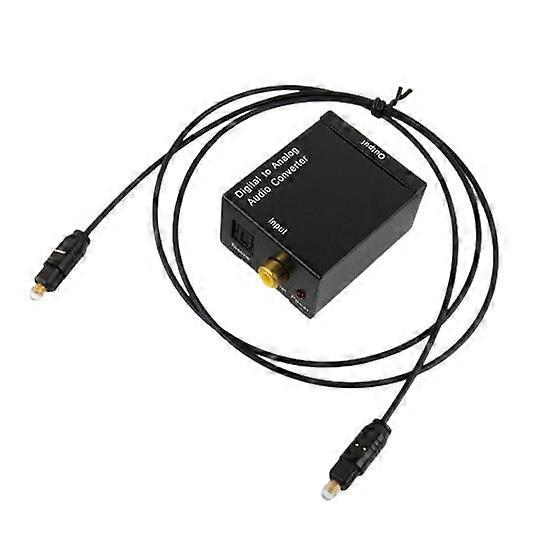 Audio L/R Converter Adapter with Optical Cable RCA Cable Compact Size Dual-function Digital Optical Coax Analog