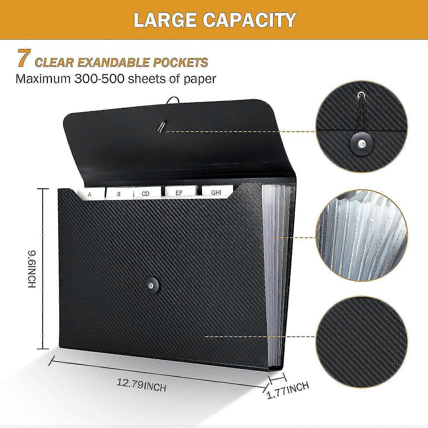 Expanding File Folder Pocket Organizer - Expandable A4 Letter Size ...