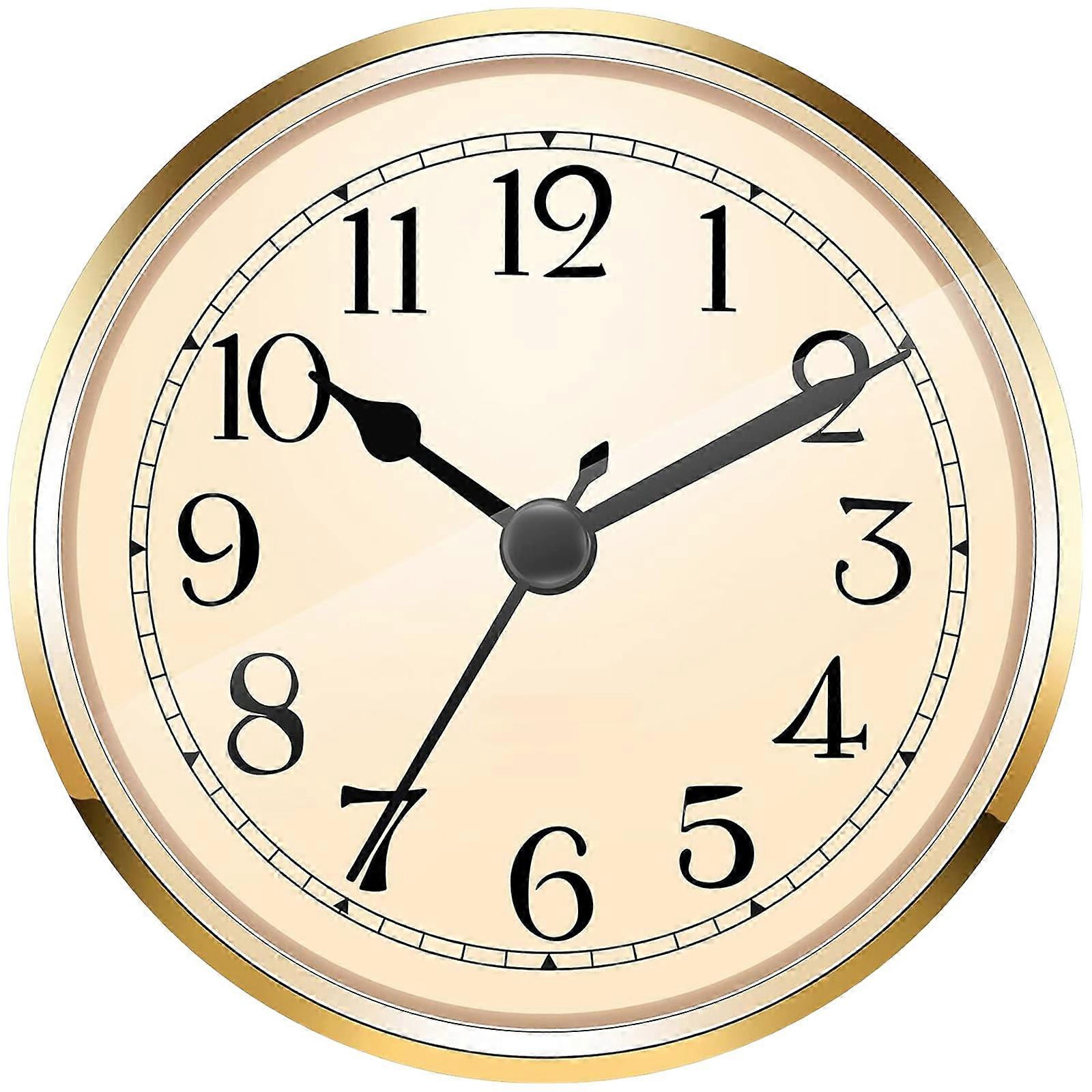 Round Clock Insert, Roman/Arabic Numerals, Gold/Silver Finish Round Shape Quiet Clock For Projects And Gift
