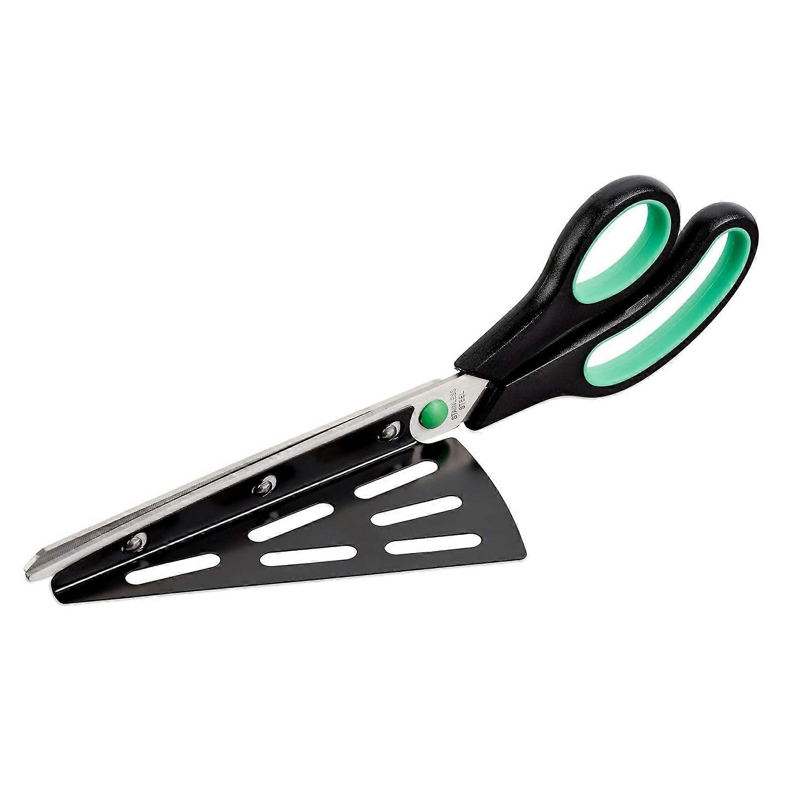 Pizza Scissors Cutter with Built-in Spatula, Stainless Steel