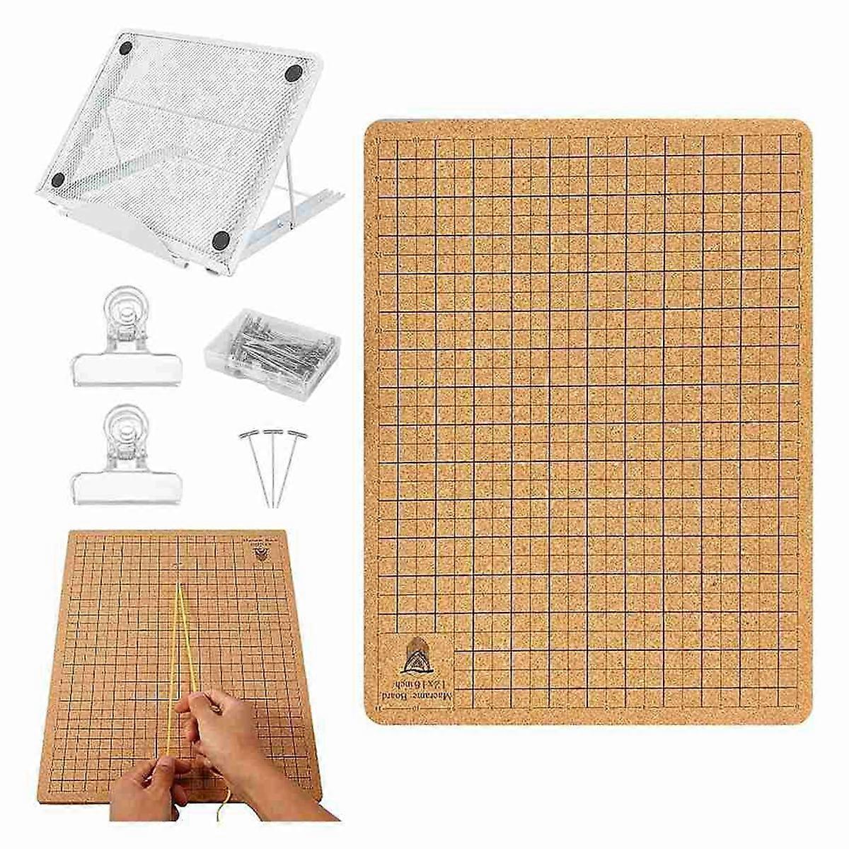 Macrame Board 12x16 Inch Macrame Board and Metal Adjustable Holder for Braiding Cording Bracelet Cr