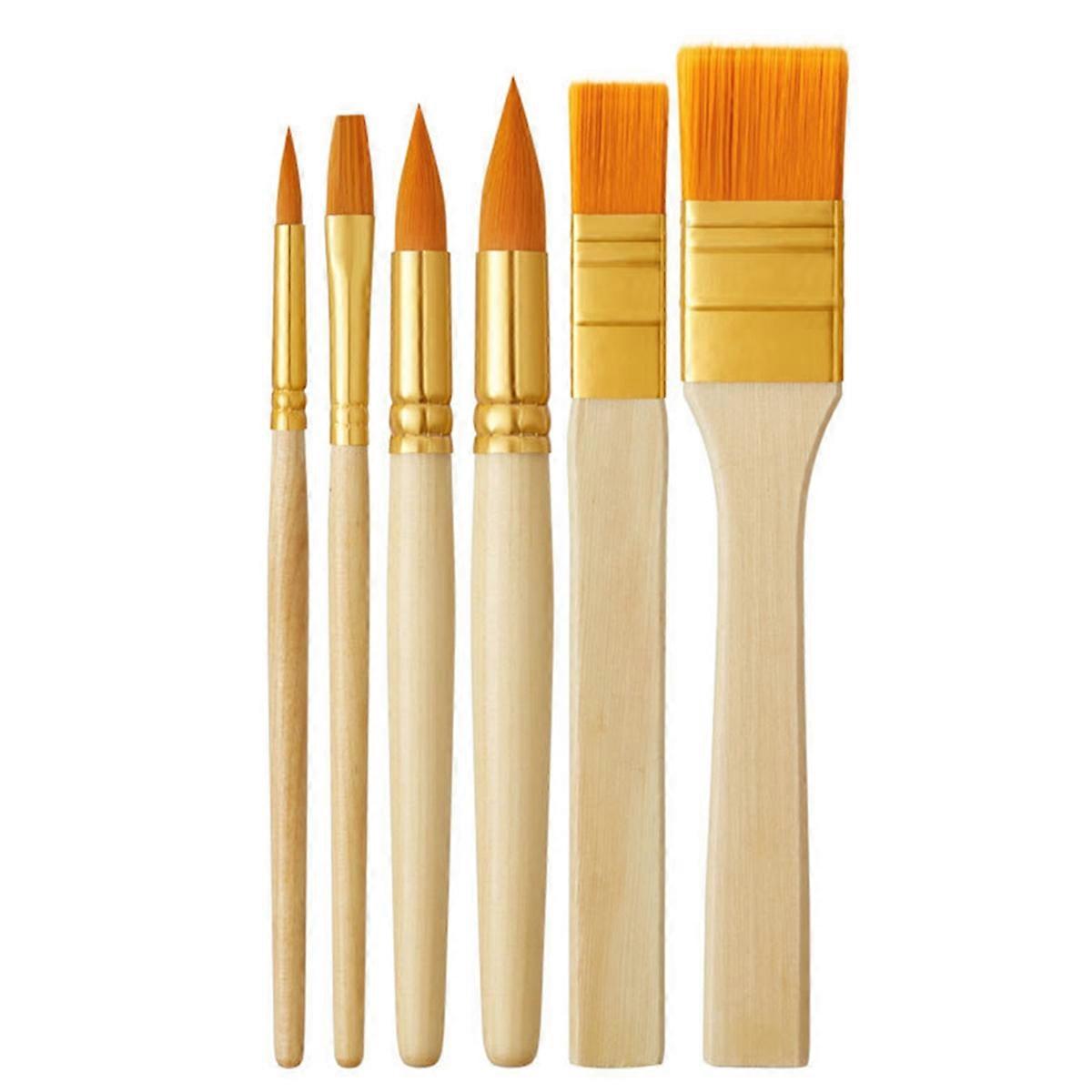 Paint Brush Set,6 Pcs Acrylic Paint Brushes Paintbrushes for Acrylic Painting Artist Paint Brushes