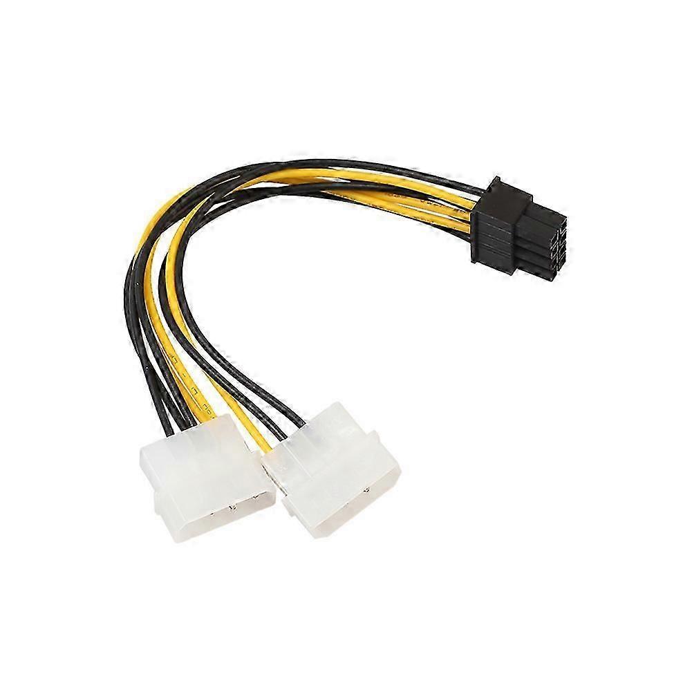 18cm 8 Pin(6+2) PCIE to Dual Molex Connector Graphics Card Power Cable Cord