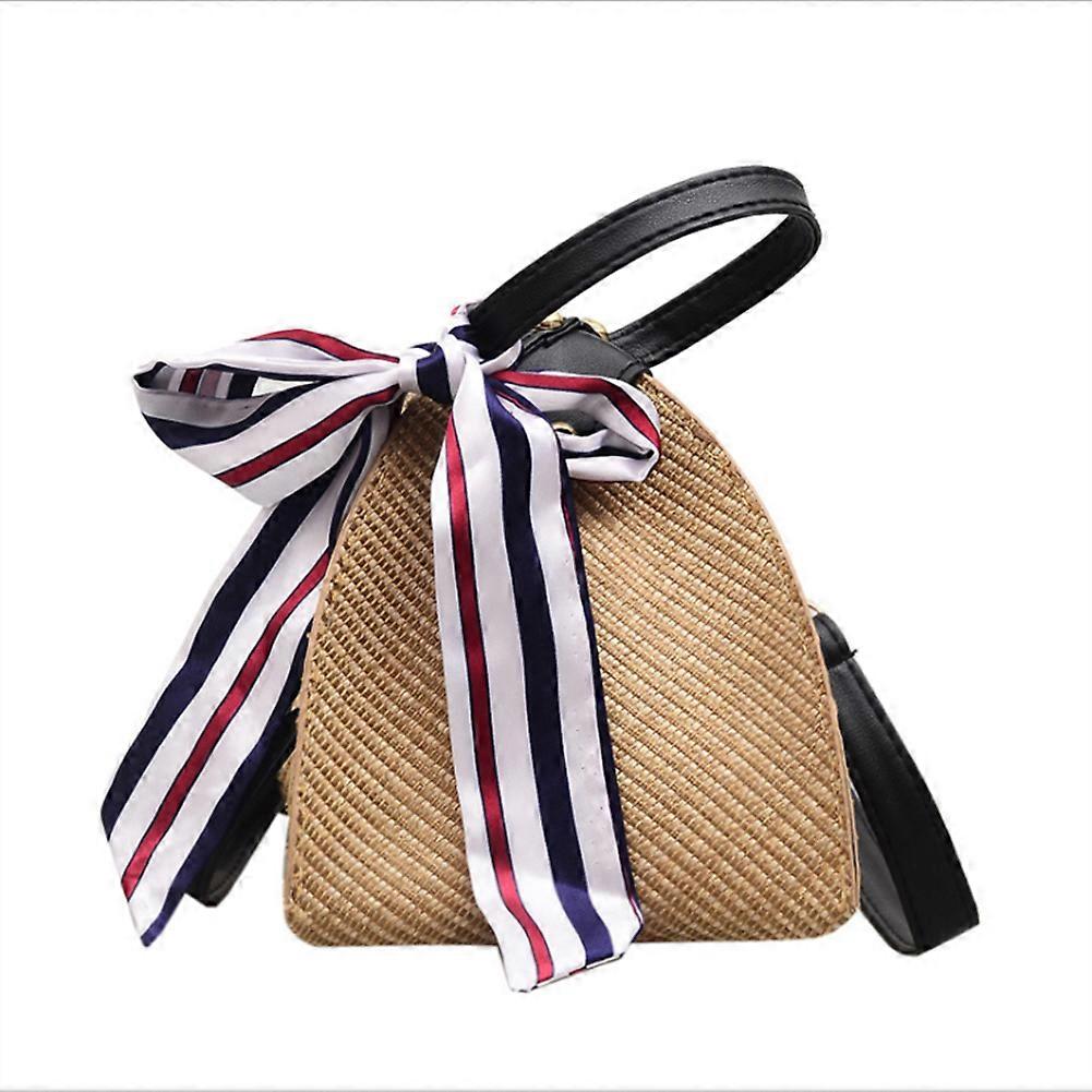 Triangle Shape Weaving Messenger Bag Single Shoulder Handbag Woven Fabric Crossbody Style