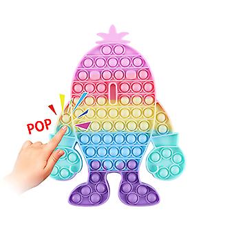 Big Pop It Pokemon Fidget Toys Pack Push Pop Bubble Fidget Sensorisch speelgoed Siliconen Druk verlichtend speelgoed Knijp speelgoed voor kinderen Volwassenen, macaron