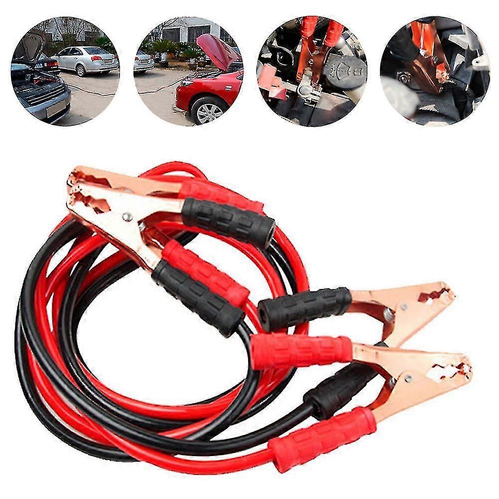 500amp Car Battery Power Emergency Cable Jump Start Firing Line Power Re Copper Clip Clamp Boost Cord