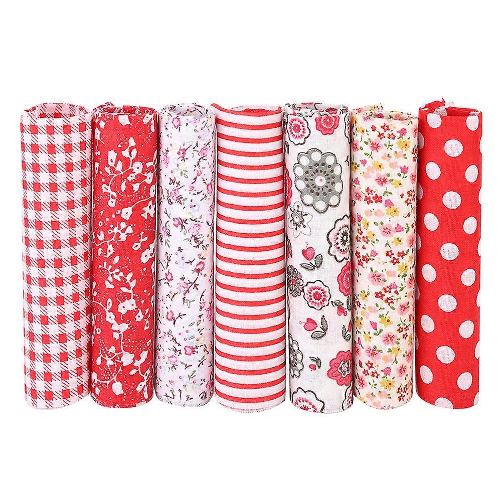7-Piece Batik Cotton Fabric Set for DIY Purse, Cushion Cover, Quilting, and Craft Projects