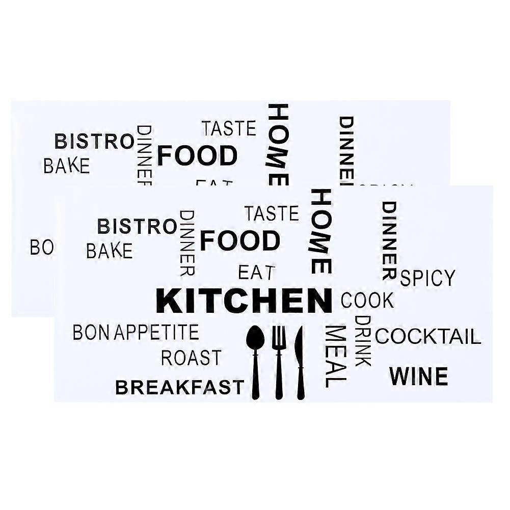 English Letters Wall Sticker Decals 2PCS for Home Living Room Kitchen Decor - Removable Vinyl Art, 12x12 Inch