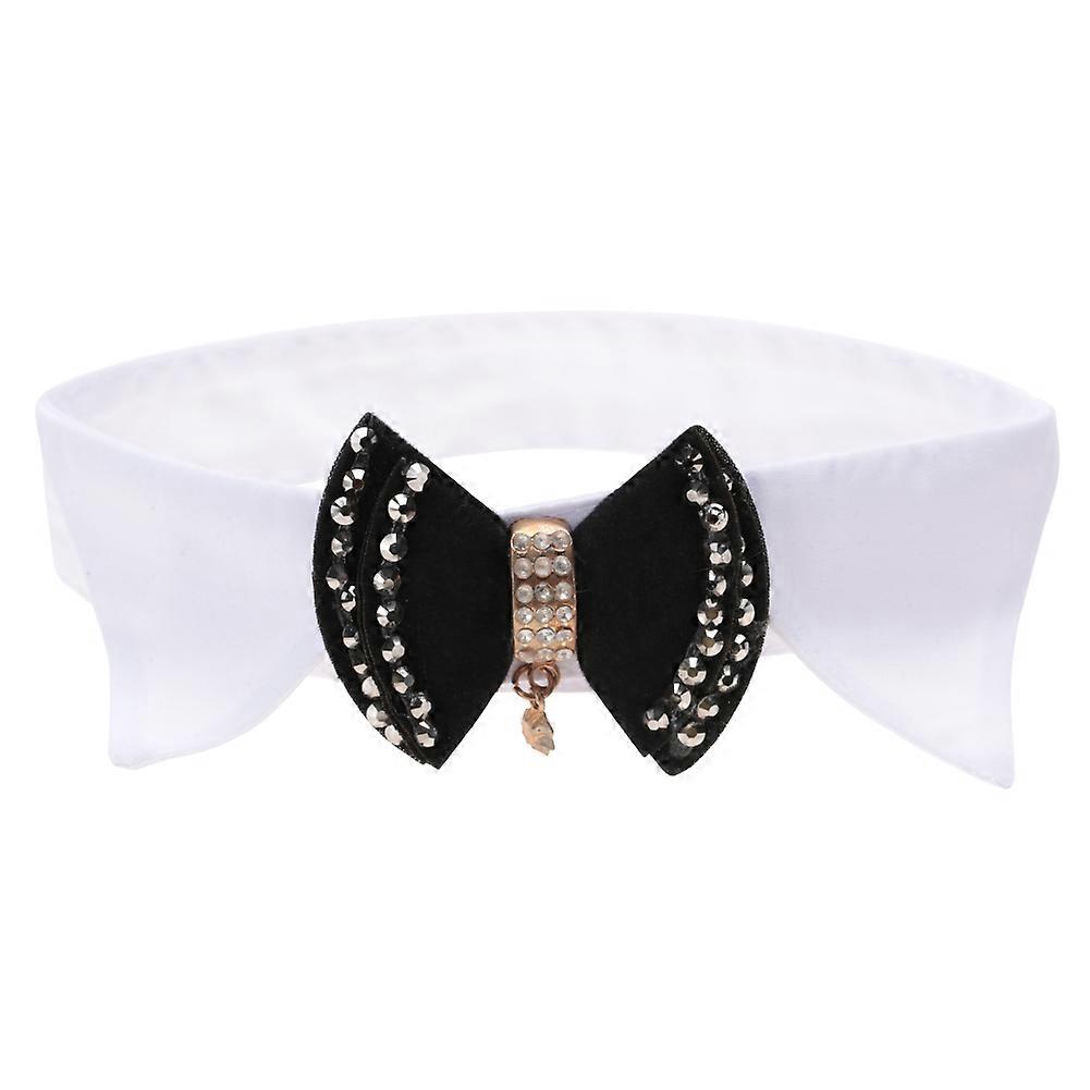 Pet Bowtie for Cats and Small Dogs, Black British Style Adjustable Bow Tie Pet Accessories, Durable Material, Size S