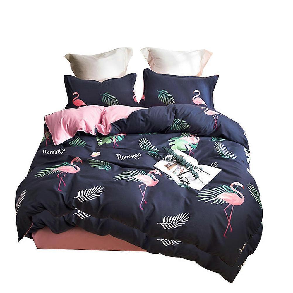 Comfortable Breathable Polyester Bedding Set Pillowcase Flat Sheet Duvet Cover (For 1.5m Bed)