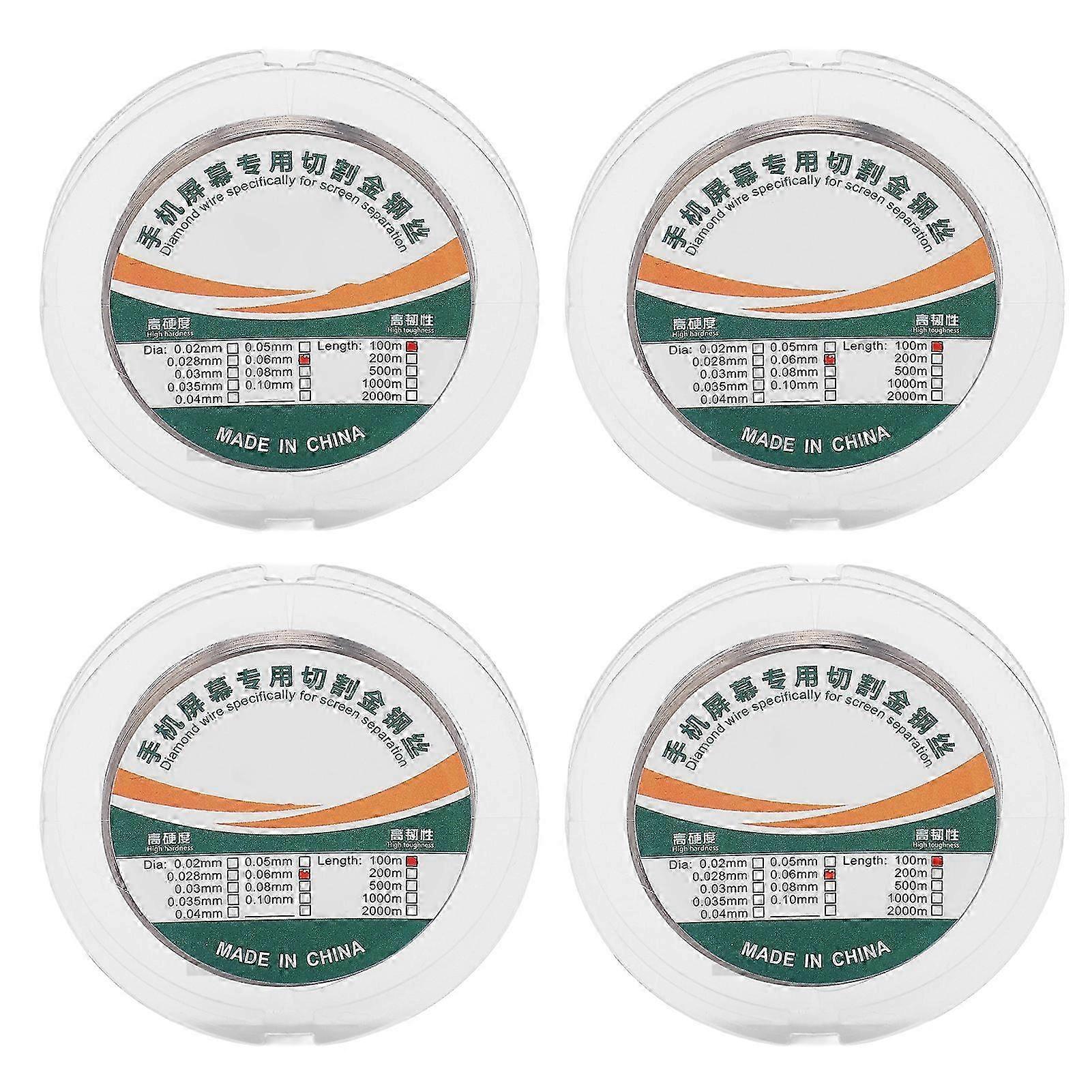 4 لفات خط قطع شاشة الهاتف 100 متر طول الكربون الصلب عالية قوة الشد الموليبدينوم قطع الأسلاك خط 0.06mm