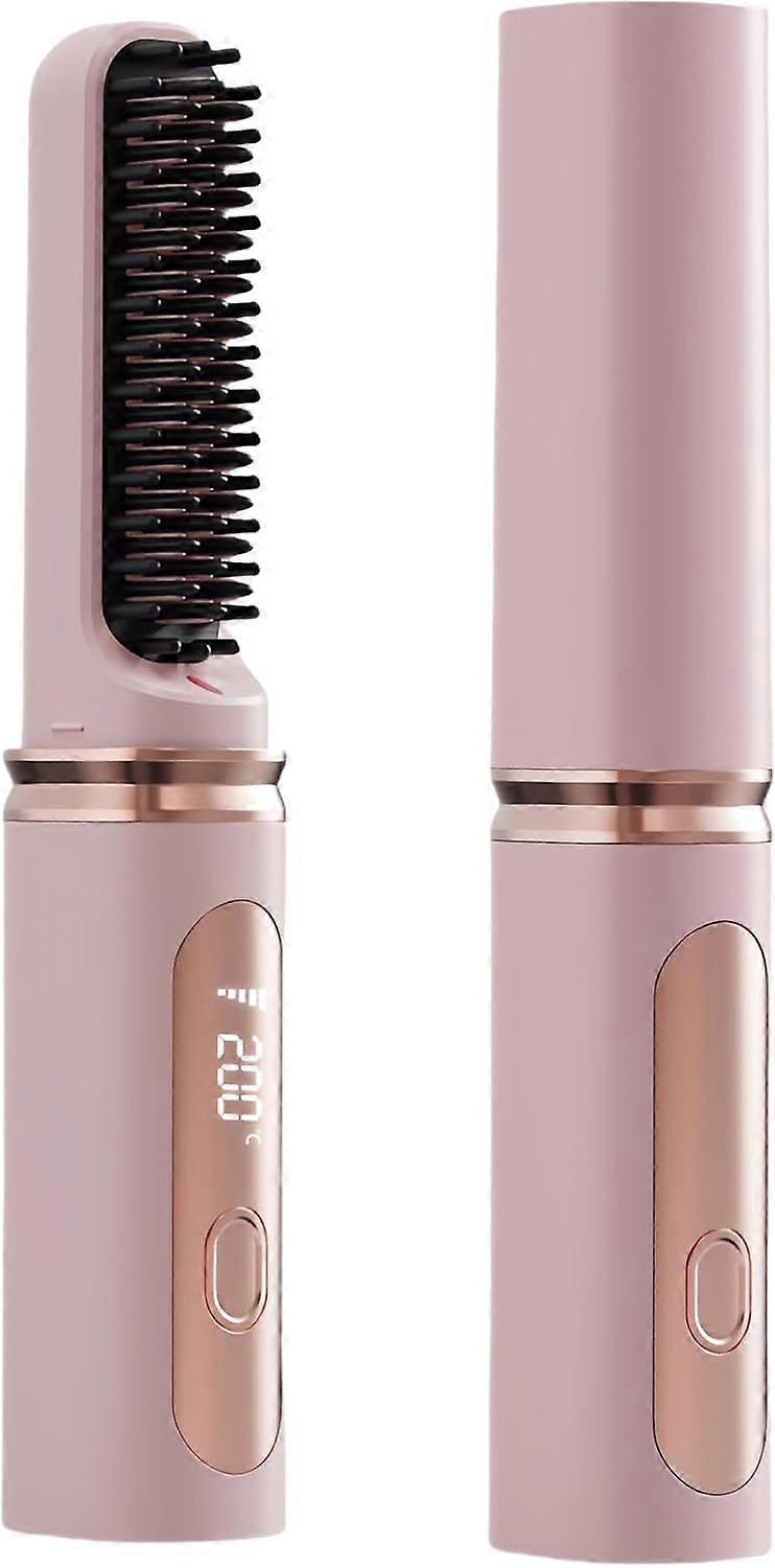 Wireless Charging Straightening Comb, Portable Mini Hair Straightener with Negative Ion Technology, Multifunctional Styling Tool for Smooth, Frizz-Fre
