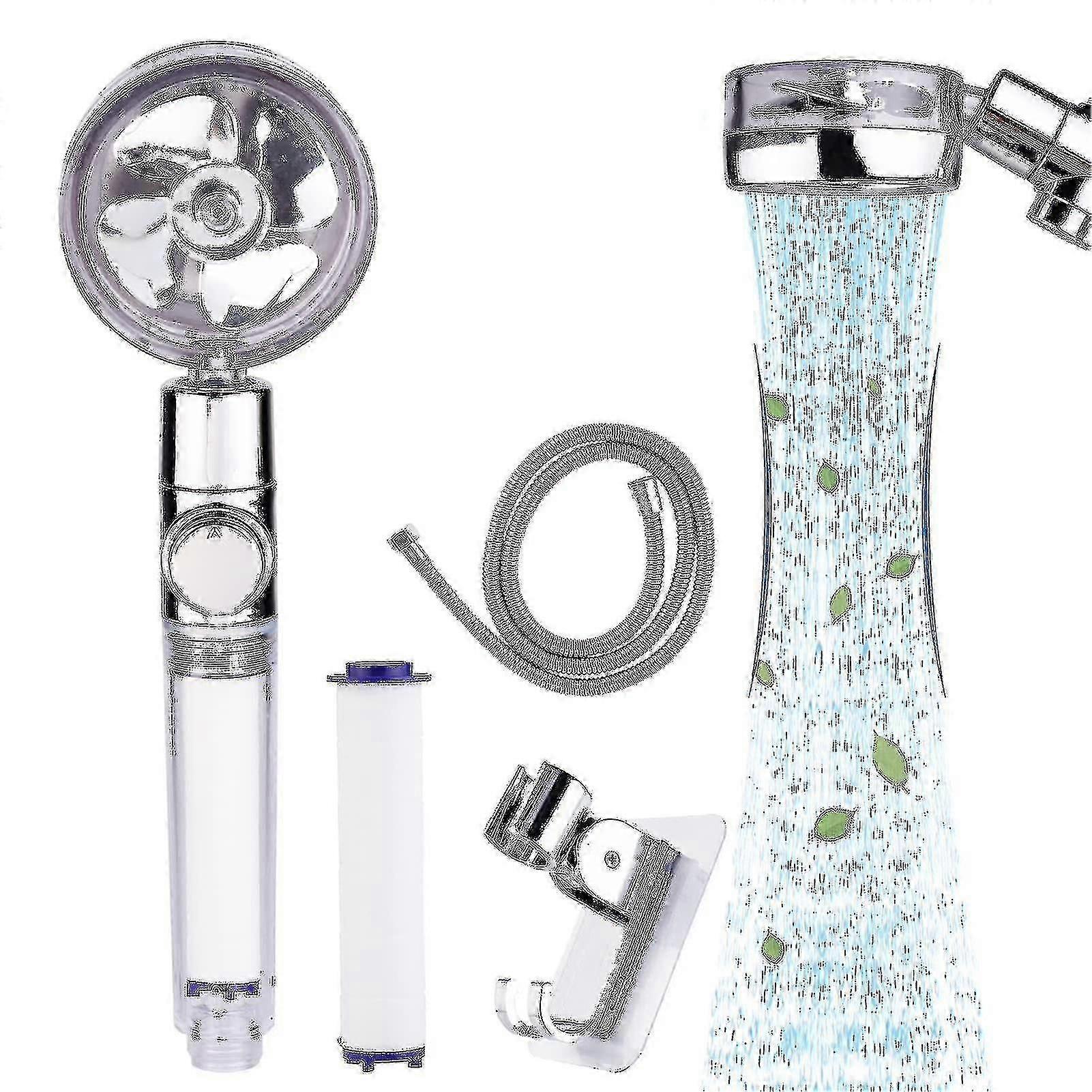 360 Rotating High Pressure Propeller Driven Handheld Shower Head