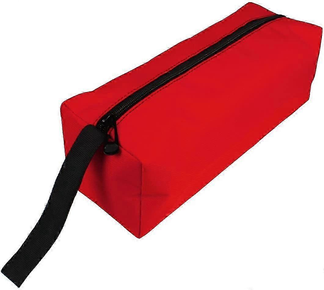 Storage Pouch, Red, Rectangular - with Zipper and Carry Strap, Ideal for Organizing Small Items