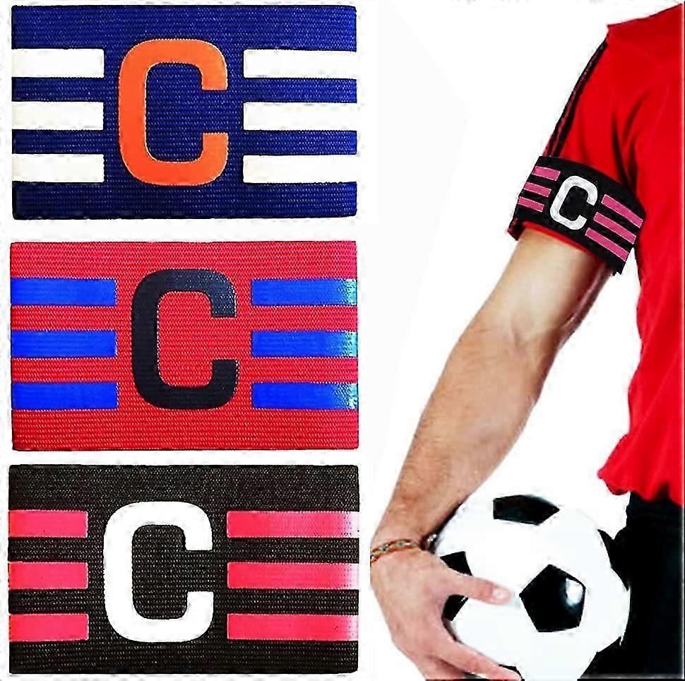 3 Pcs Captain's Armband Football Leader Armband Adjustable Size Elastic Player's Captain Armband for Football Hockey