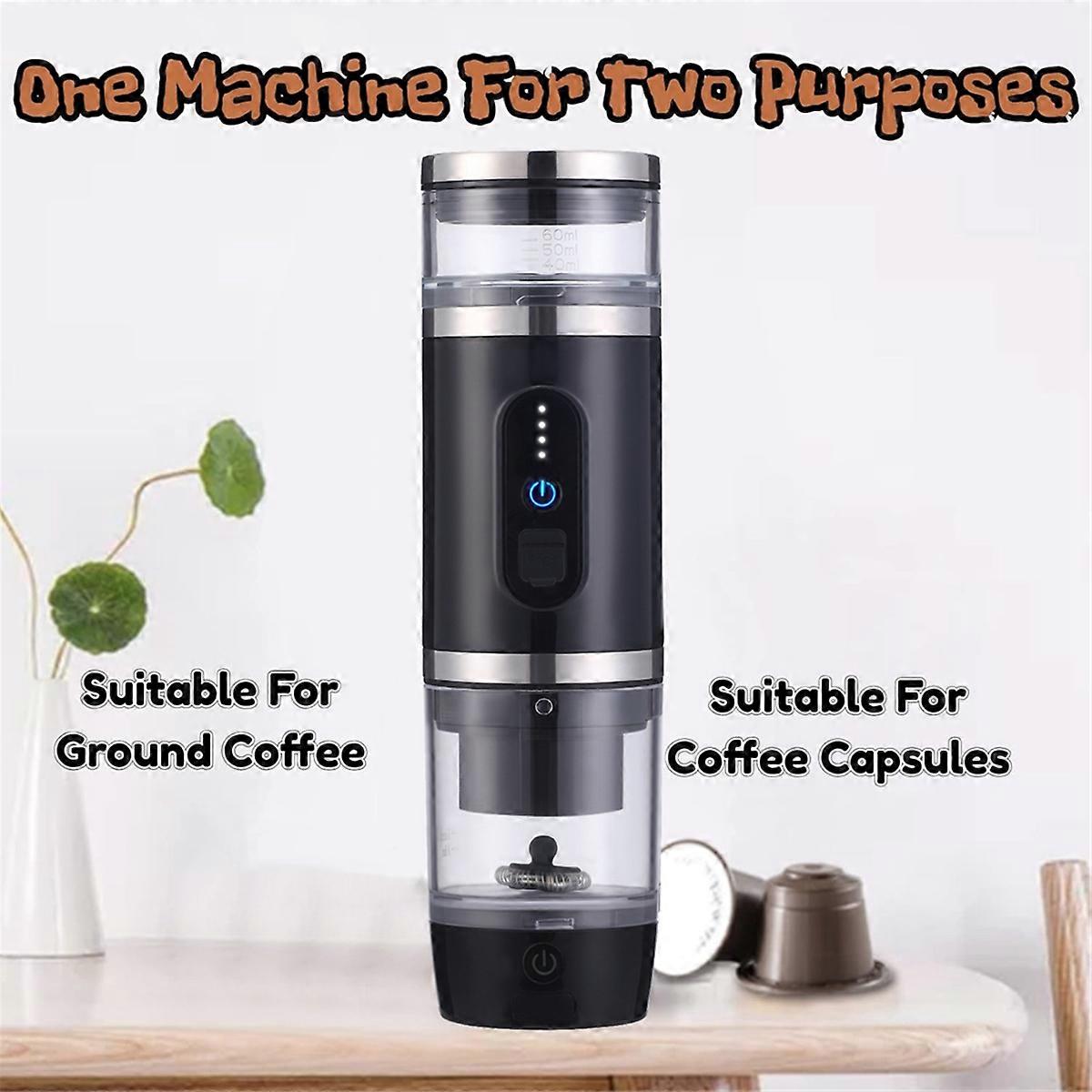 Portable Espresso Maker USB Charging Travel Espresso Maker Wiht Milk Frother for Travel Camping RV Hiking or Office A