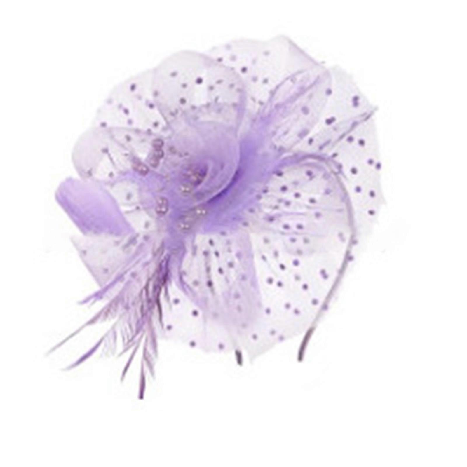 Stylish Feather Headband with Mesh Hat for Elegant and 