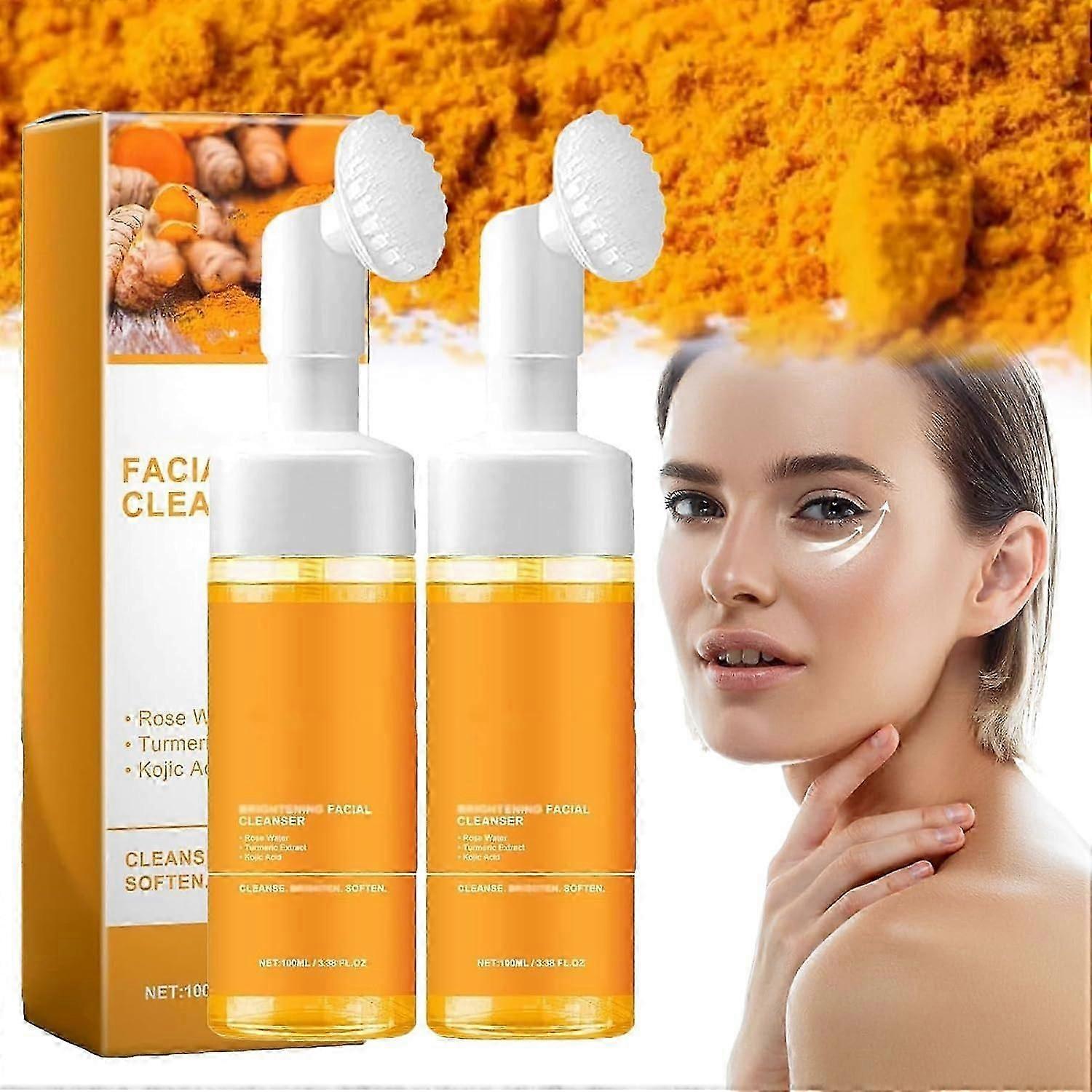 Kurkuma do mycia twarzy,Urmeric Facial Cleanser, Kurkuma do mycia twarzy, Pieniący się żel do mycia twarzy, Kurkuma Foaming Cleanser dla całej skóry