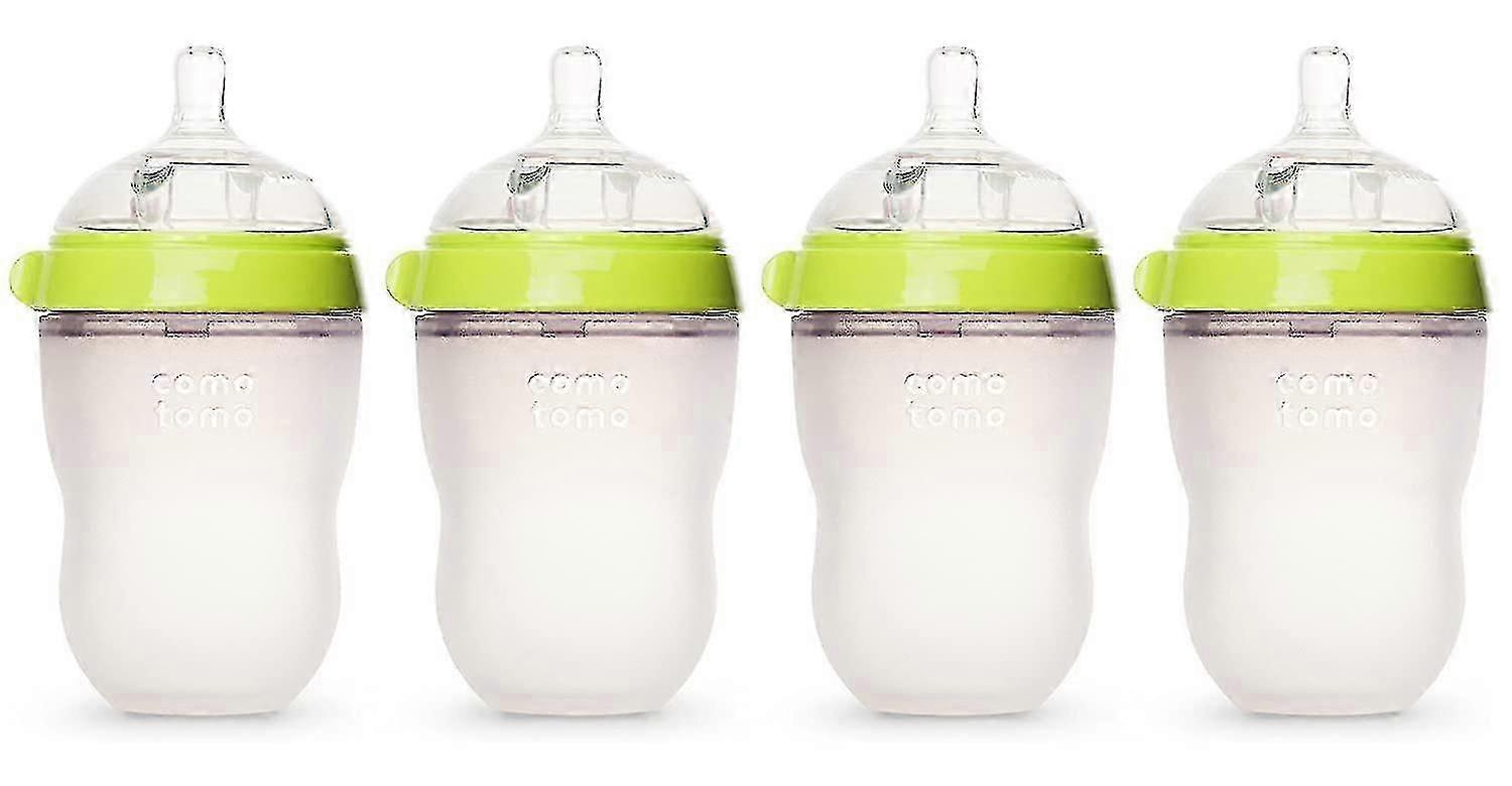 Comotomo Natural Feel Baby Bottle, 4 Pack (vert, 8 oz)