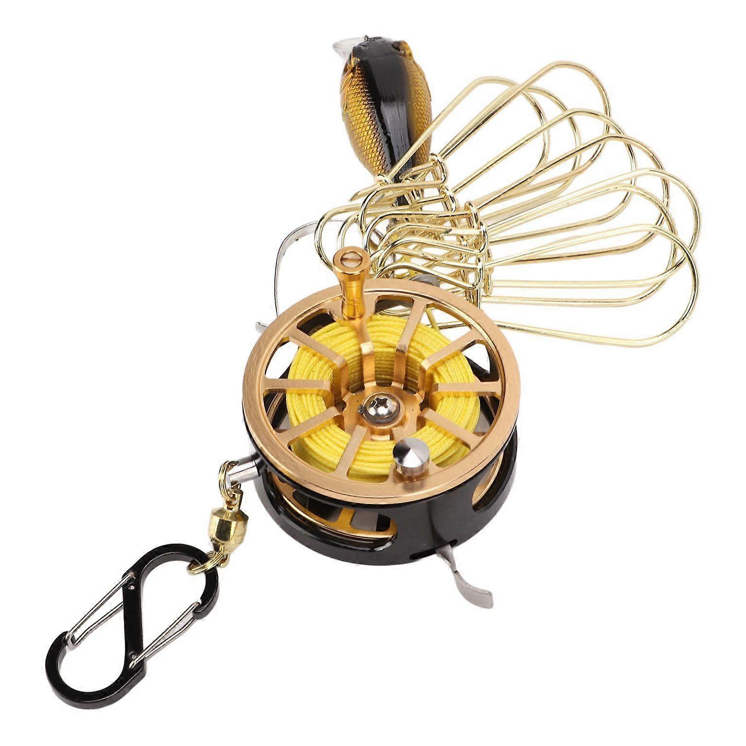 Stainless Steel Fish Snap Chain Stringer with Live Fish Lock - Golden