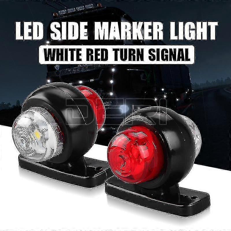 2 adet Kamyon Römork Işıkları Led Yan İşaretçi Konum Lambası Kamyon Traktör Boşluk Lambaları Park Işığı Kırmızı Beyaz / amber 12v 24v