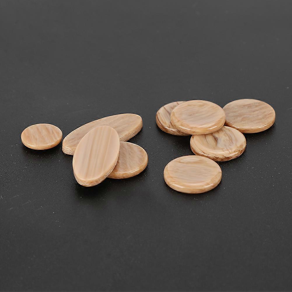 9Pcs Khaki Saxophone Key Button Inlay Plastic Decoration M02109