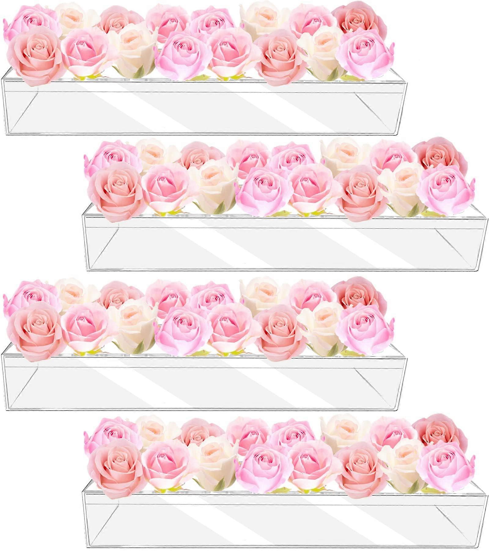 4 Piece Acrylic Flower Vases Decorative Tall for Clear Dining Table Reception 63 Inch