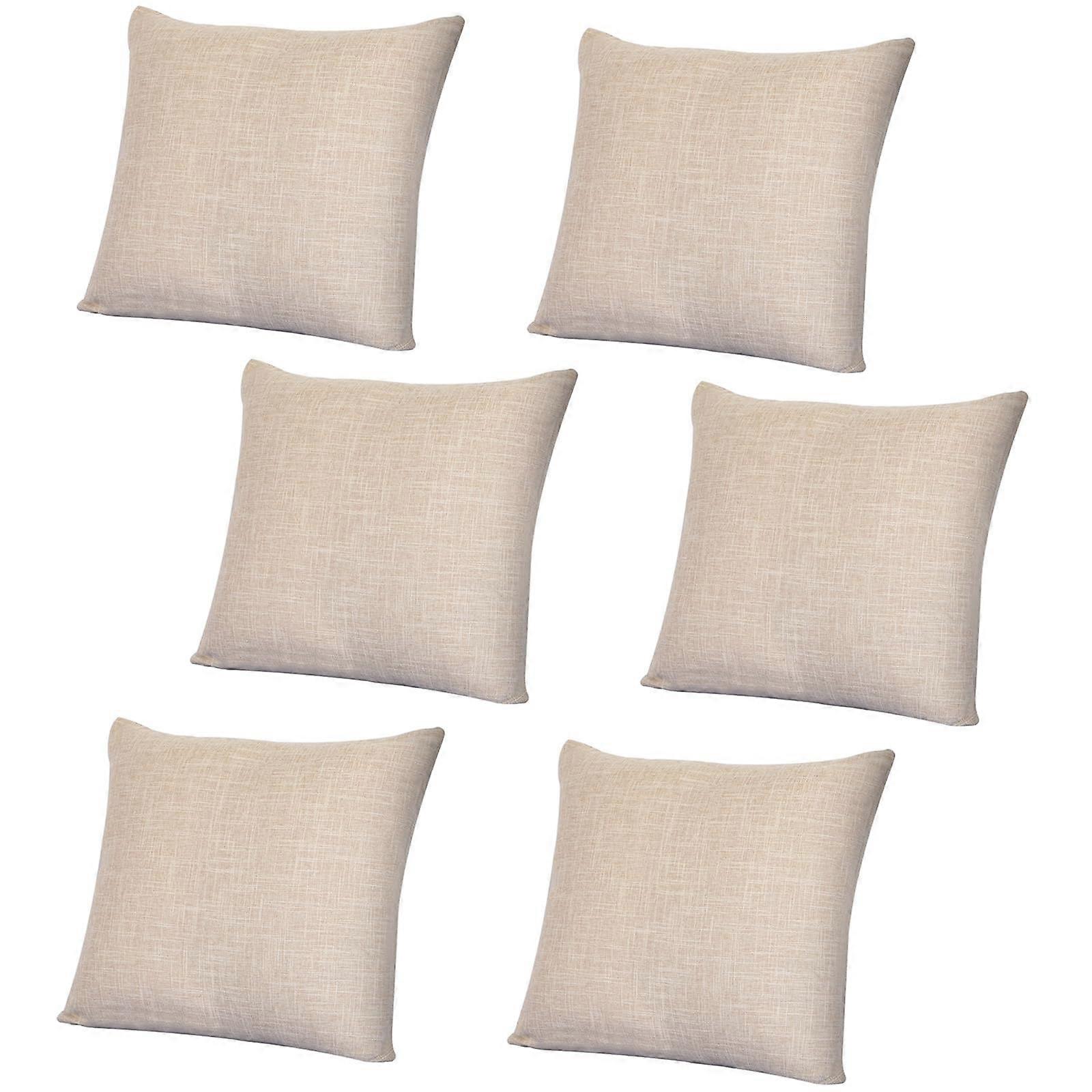 6 Set Light Khaki Throw Pillow Covers for Couch 18x18 Inch