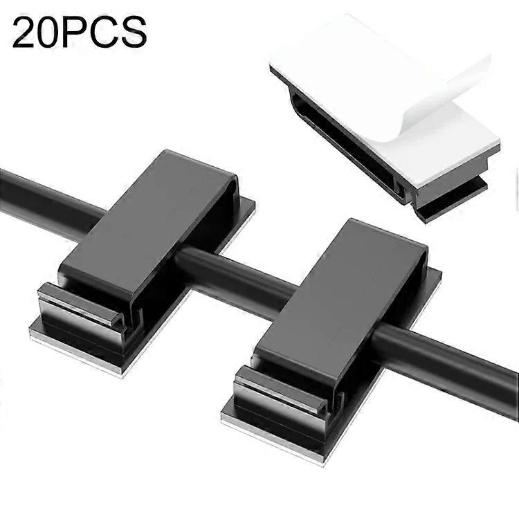 Desktop Data Cable Organizer Clips-20 PCS,Black-HG2613 Black
