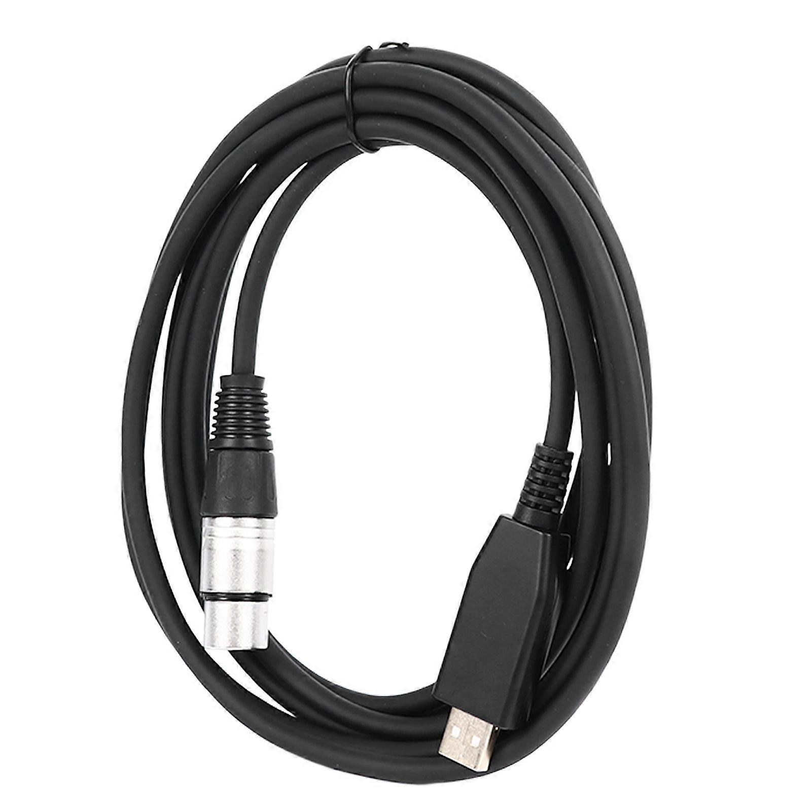 Audio cable USB to XLR female cable microphone recording cable with shielding function 3 meters
