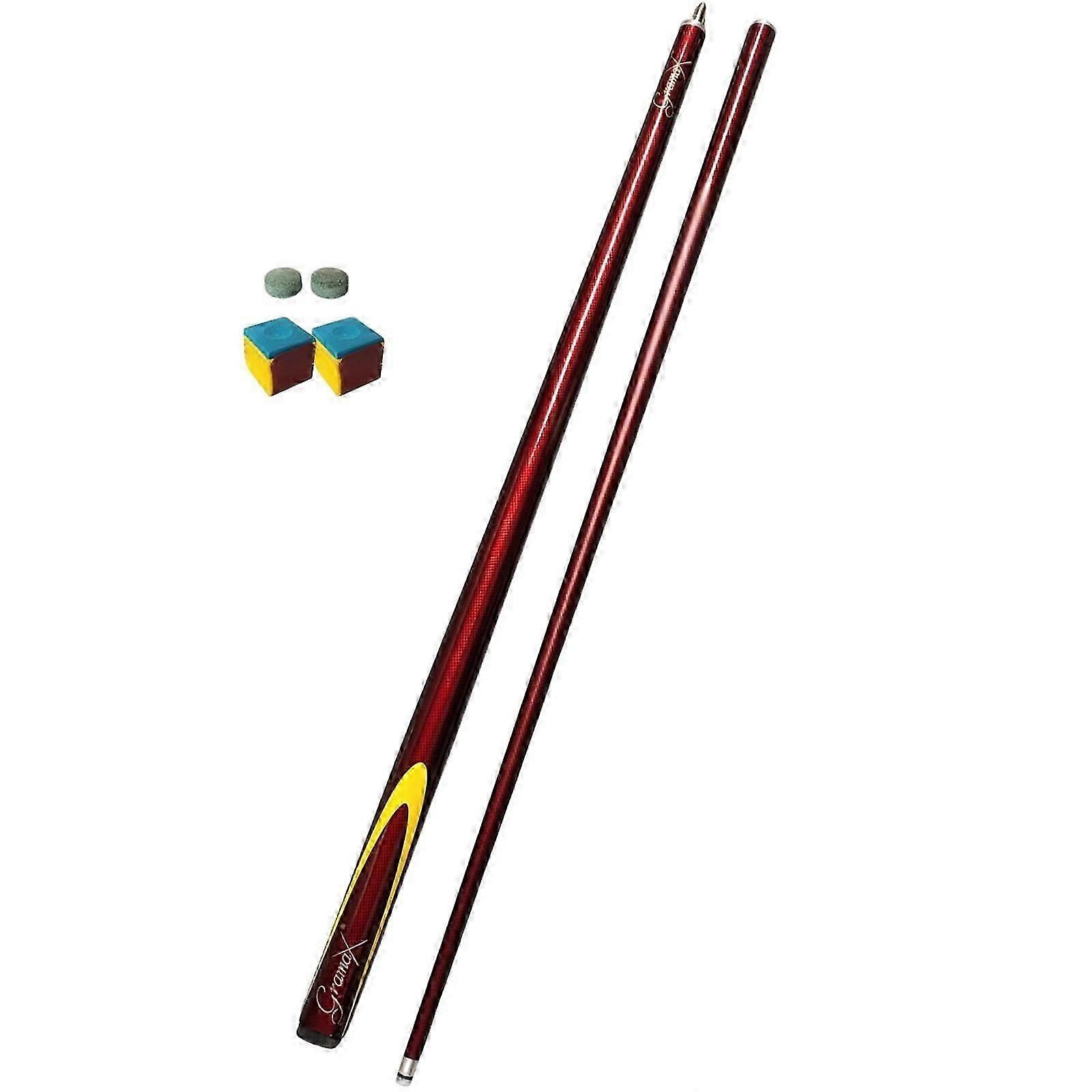 Pool Cue Sleek 57inch 1/2 Split Segmented Professional Portable Billiard Cue