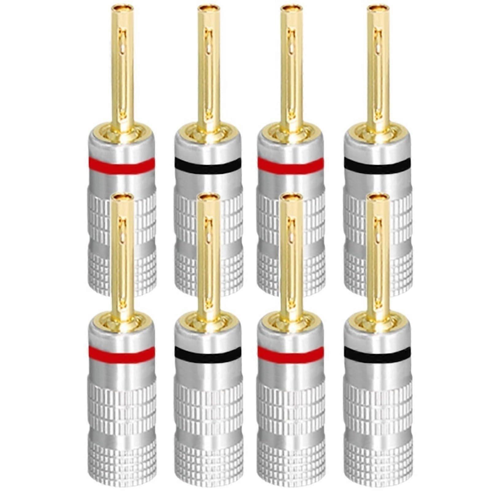 4mm Speaker Banana Plugs for Speaker Wire Banana 8Pcs / Lot Closed Screw Speaker Amplifiers Plugs Audio Connector(Right Angle)