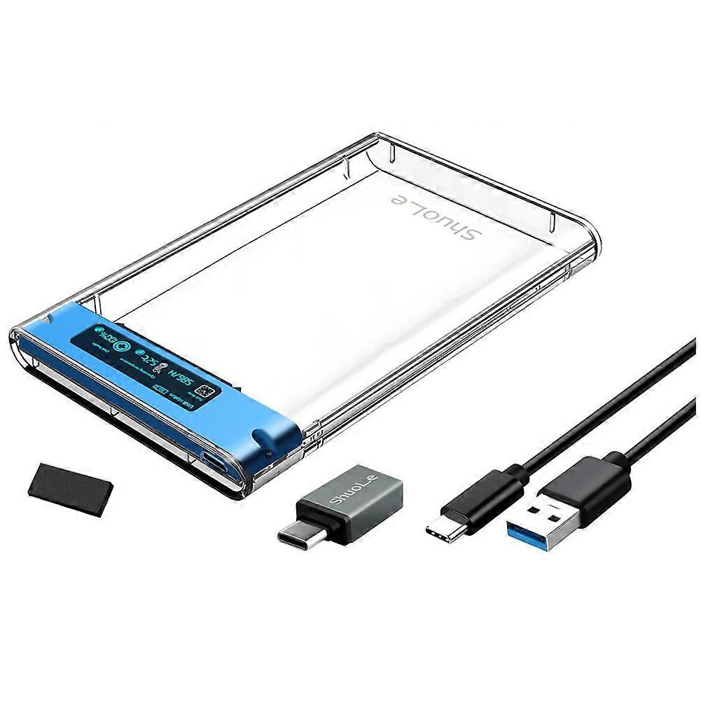 ShuoLe USB3.2 External HDD Case 5Gbps 2.5 Inch Hard Disk Case Blue