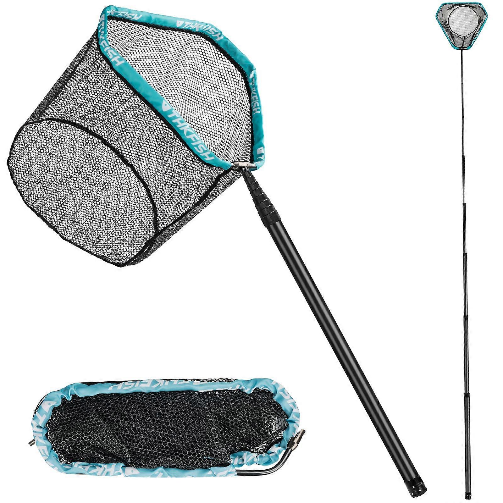 Carbon Fiber Fishing Net Long Handle, Telescopic Landing Net 27 to 157.5 Inch Long