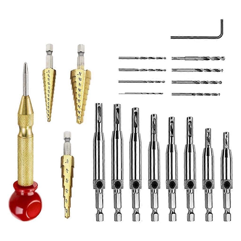 21x Hinge Set Professional Adjustable 50mm for Drilling Plastic