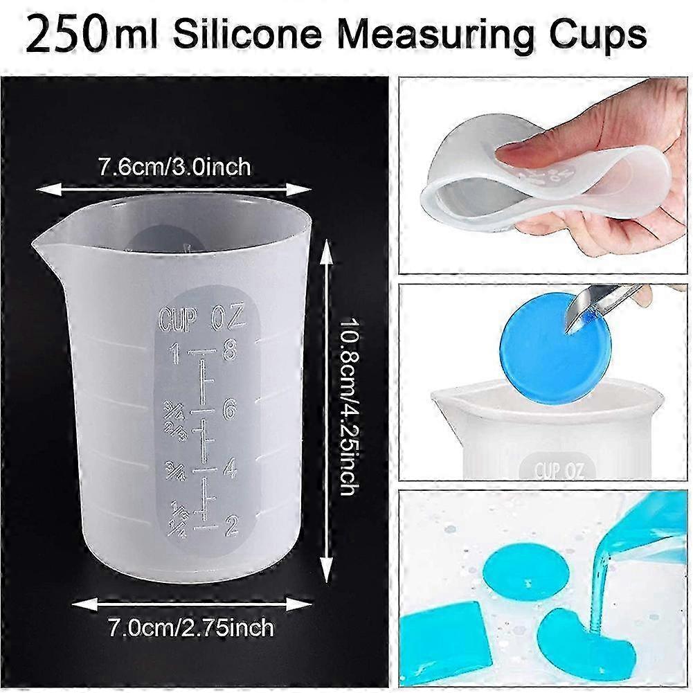 Silicone Measuring Cups for Epoxy Resin, Reusable Mixing Cups Resin Casting Container with Mixing Sticks for Resin - FFY
