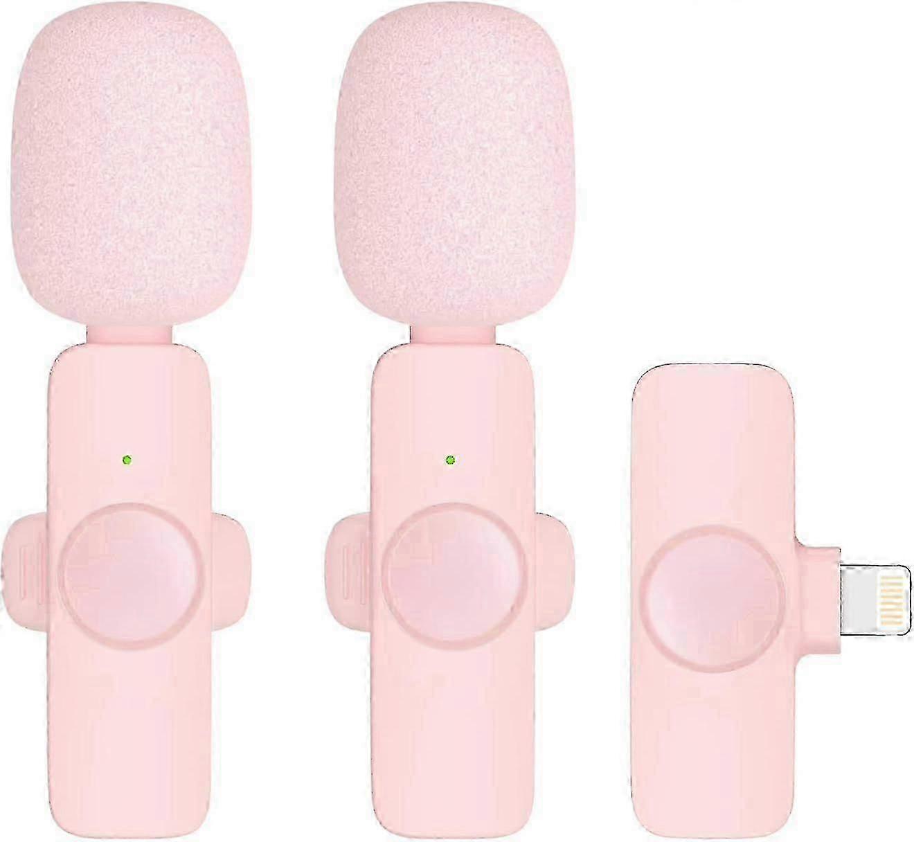 2-Pack Wireless Lavalier Microphone for iPhone/iPad (iPhone 14/15 Pro), Clip-on Mini Lapel Mic with Noise Cancellation