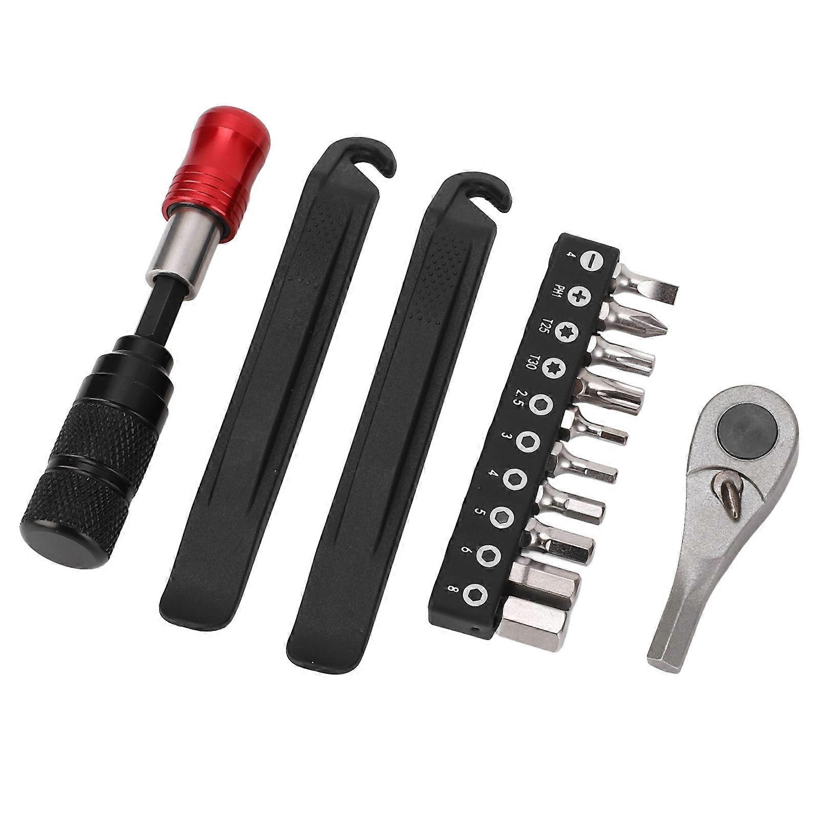 Bike Ratchet Socket Wrench Set with 10 Bits Rustproof Metal Tool Kit