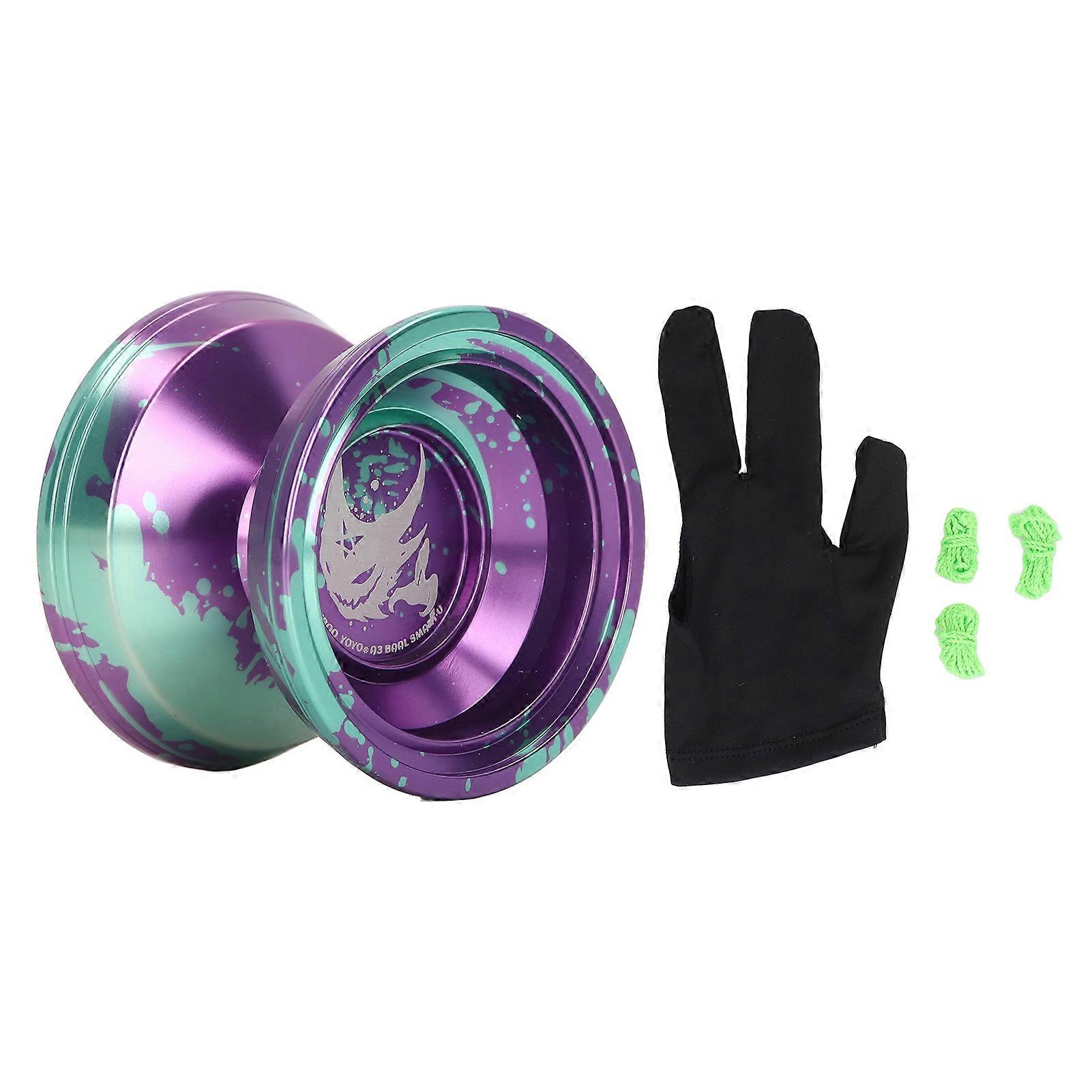 Kids Yoyo Ball Unresponsive Bearing Stable Rotation Alloy Yoyo Toy with Glove Rope for Children