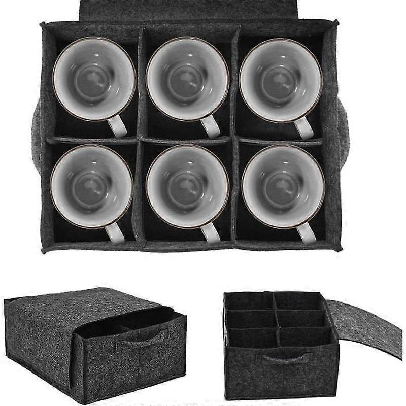 Felt Plate Holder for Campervan - 28 x 21 cm - Glass Holder for Campervan Storage Box with Dividers