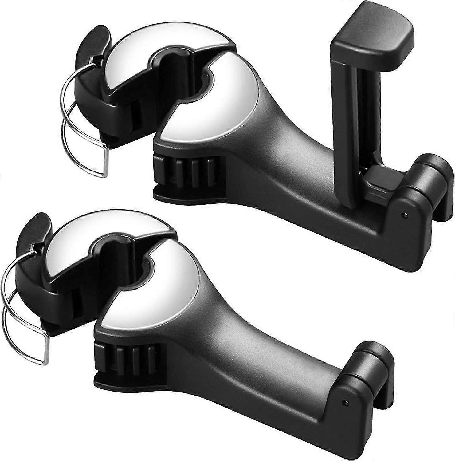 Headrest Bracket Car Hook, 2 in 1 Hook Mount Car Mobile Phone Bracket, Car Headrest Hook, 360 Rotation Universal Car Seat Hooks Hanging Accessories Ve