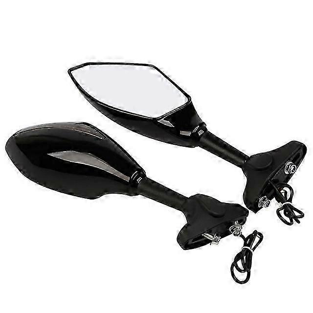 Motorcycle Mirrors Universal Handlebar Mount With Led Turn Signal Lights With Led Turn Signal Lights Universal For Street Cars