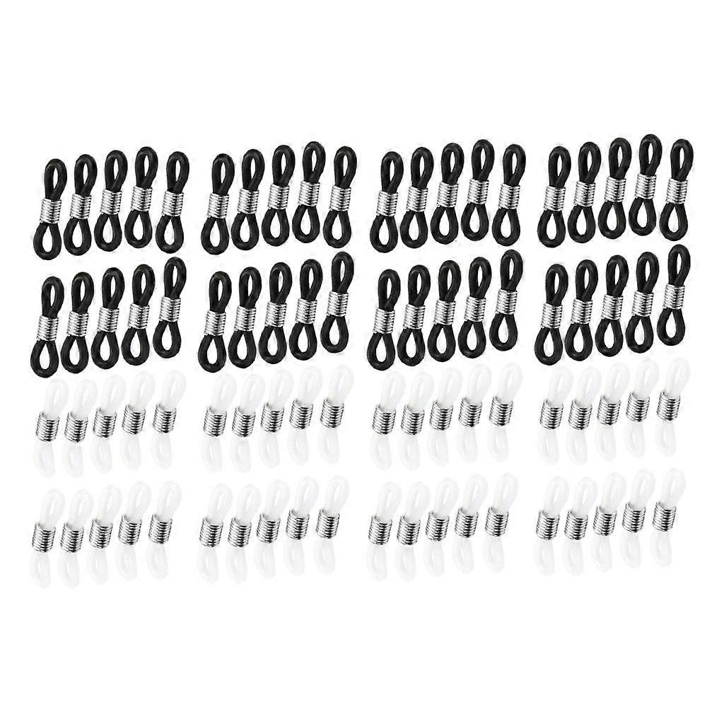 80 Pcs Eyeglass Chain Ends Rubber Ends for Eyeglasses Strap Holder Loops
