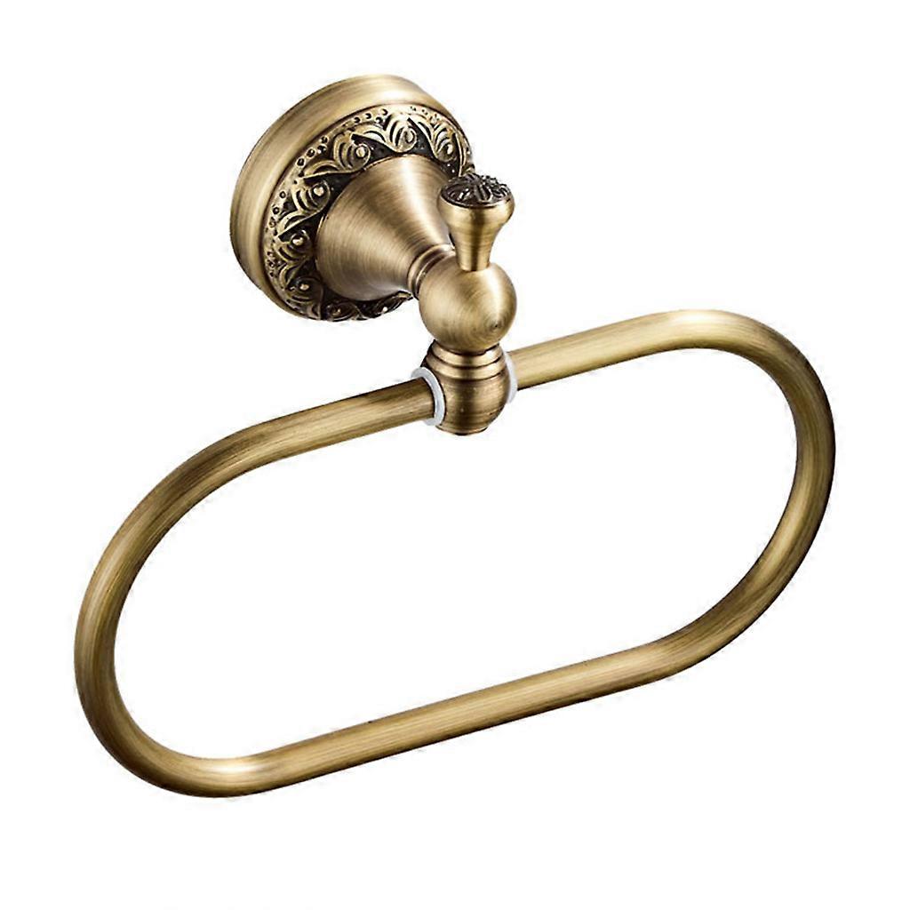 Brass Oval Towel Ring Wall Mounted Towel Holder Bearing Capacity 5kg Antique Craft Towel Hanger for Bathroom Kitchen