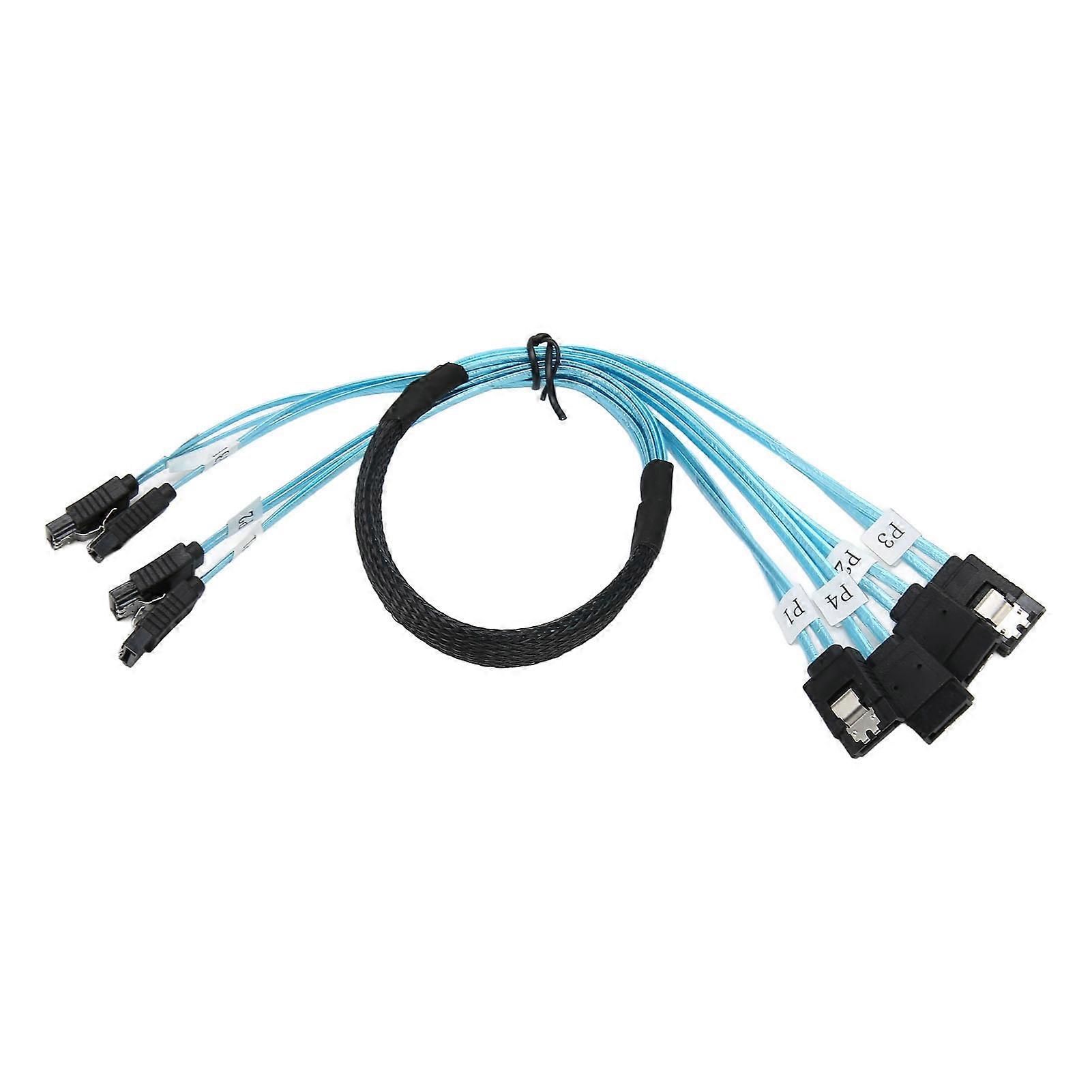 MINI SAS 4SATA Transmission Cable Connect to SDD Hard Disk Computer Server High Speed 7P to 4SATA Data Cable 1.6ft 