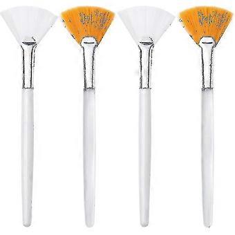 4 stuks gezichtsmasker borstel, gezichtsmasker applicator borstel zachte gezichtsventilator borstel voor modder masker crème