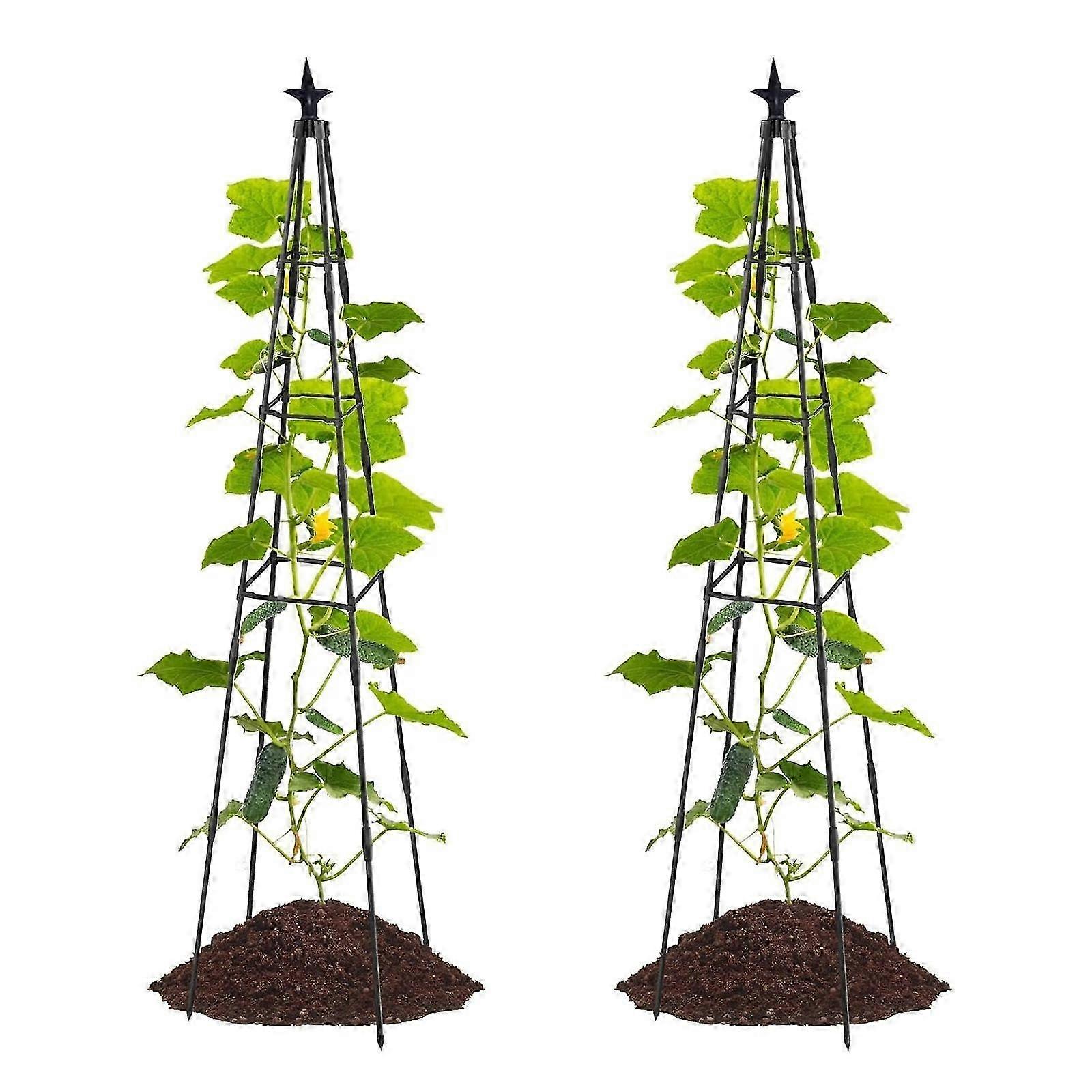 2025 Durable Angled Spearhead Plant Support Set - 2pcs 11x200cm Trellis
