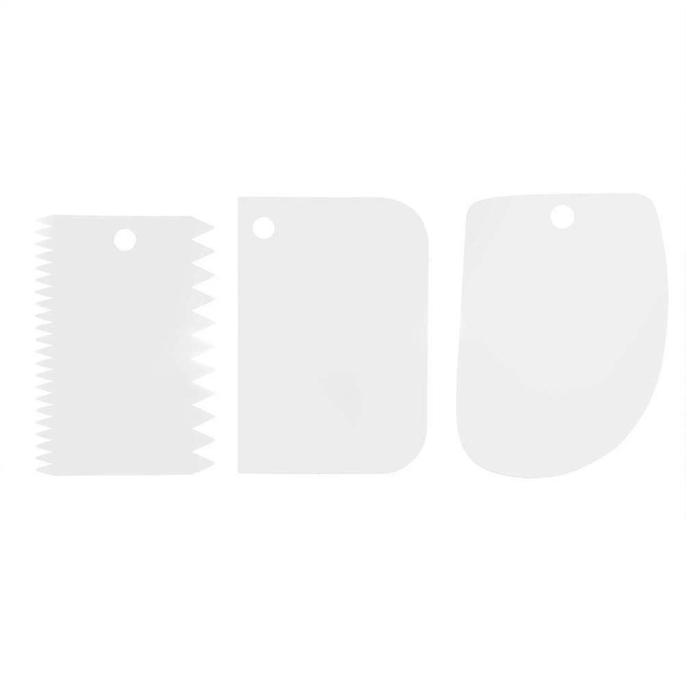 3pcs Plastic Dough Scraper Set for Cake Decorating