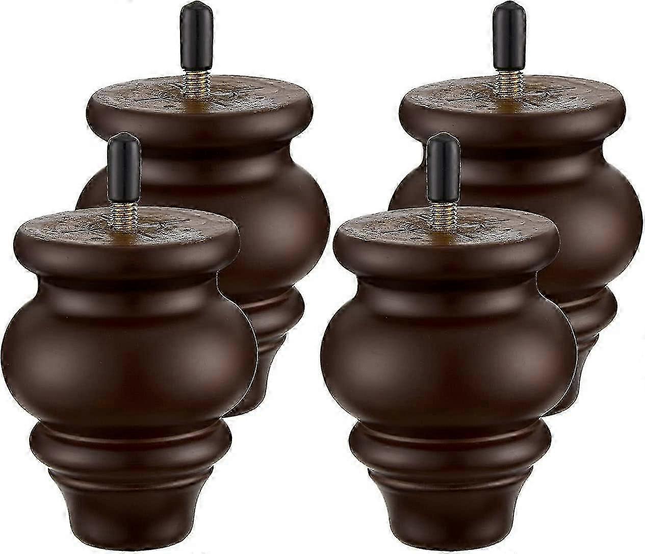 Pernas de Sofá de Madeira Redondas de 3,5 Polegadas - Pés de Móveis para DIY & Substituição