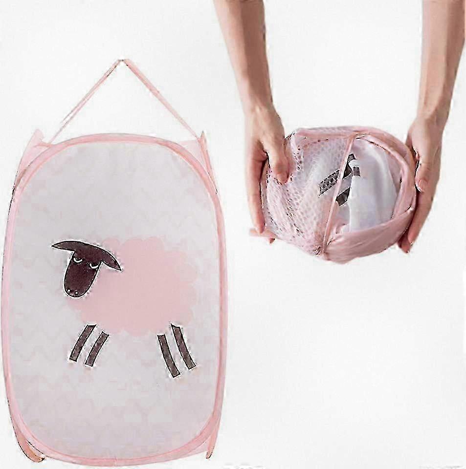 2025 Foldable Storage Basket with Handle, Mesh Organizer for Laundry, Portable Clothes Hamper